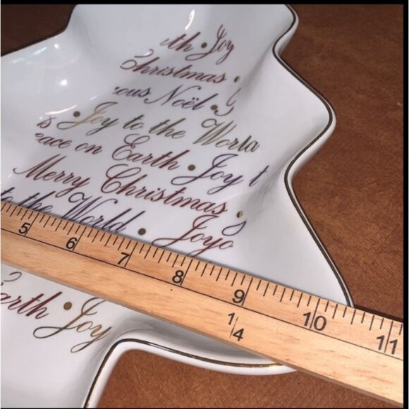 Porcelain Christmas Tree-Shaped Dish Homeo Classic Collection 12" - Picture 11 of 13